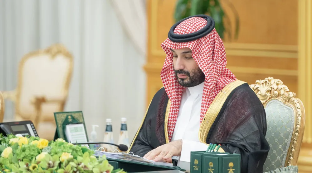 Prince Mohammed bin Salman bin Abdulaziz Al Saud, Crown Prince and Prime Minister, chairs the Cabinet meeting in Riyadh. (SPA)