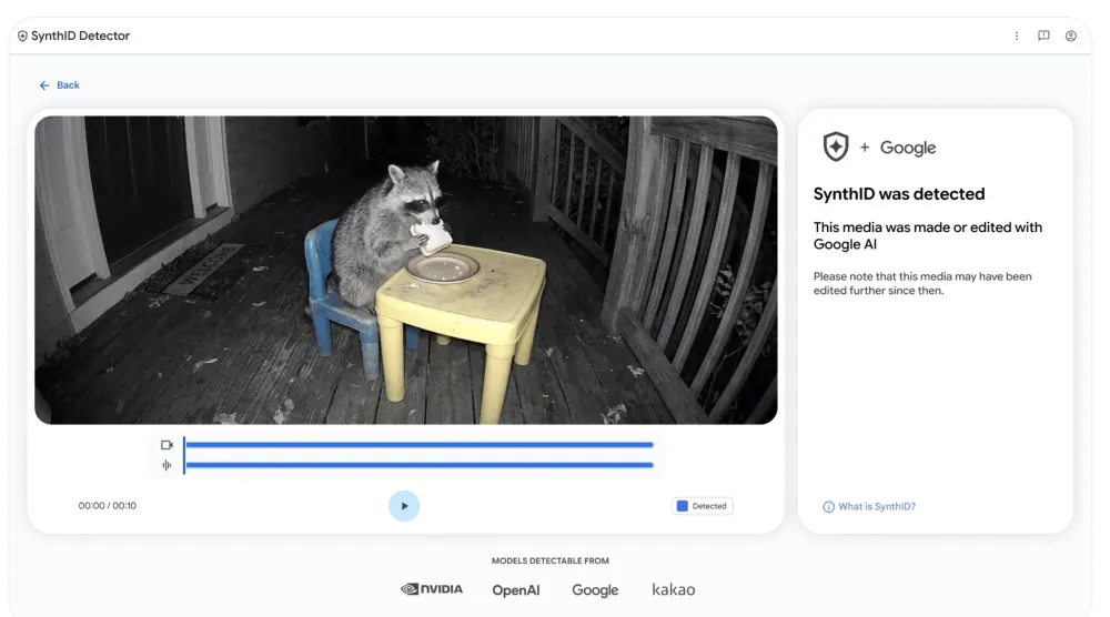 تعتمد «SynthID» على علامات مائية رقمية غير مرئية تُضمَّن في الصور والفيديو والصوت والنصوص المولّدة بالذكاء الاصطناعي (غوغل)