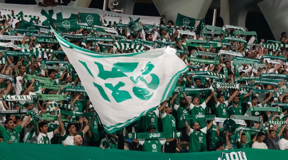جماهير الأهلي خلال مباراة الفتح في الأحساء (موقع النادي)