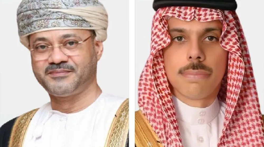 الأمير فيصل بن فرحان والوزير بدر البوسعيدي (الخارجية السعودية)