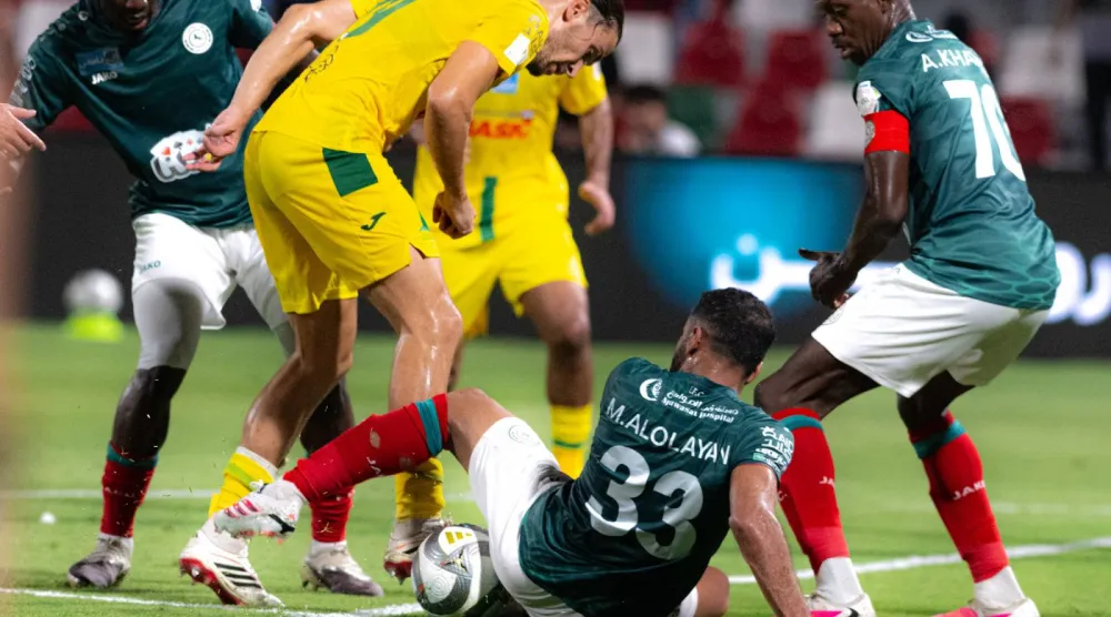 من المباراة التي جمعت الاتفاق والخليج ضمن الدوري السعودي (موقع نادي الخليج)