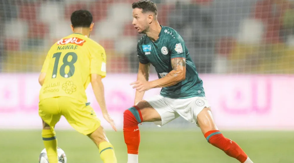 من مباراة الاتفاق والخليج ضمن الدوري السعودي (موقع نادي الاتفاق)