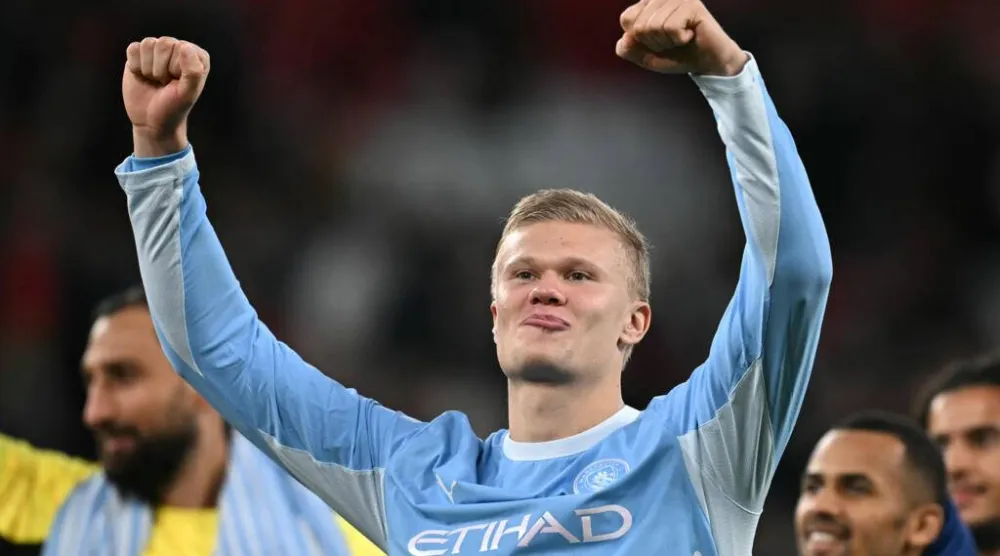 Erling Haaland scored in Manchester City's 3-0 win over Liverpool. Paul ELLIS / AFP
