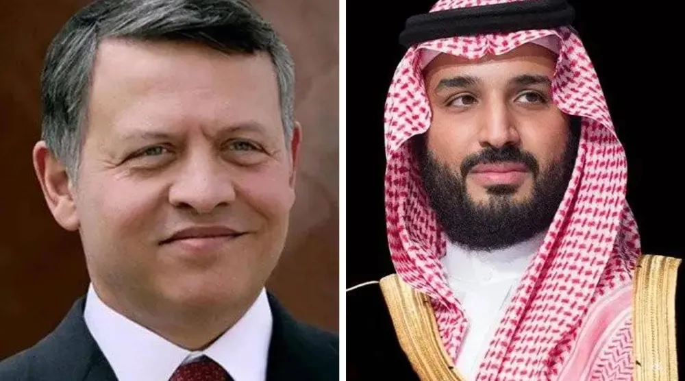 ولي العهد السعودي الأمير محمد بن سلمان والعاهل الأردني الملك عبد الله الثاني بن الحسين (واس)