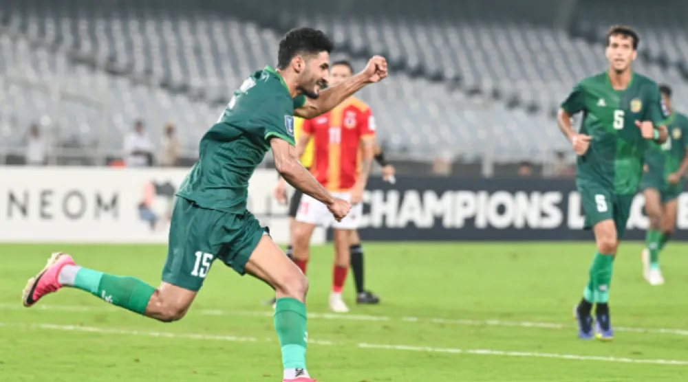 فرحة لاعبي الشرطة بالتسجيل في مرمى إيست بنغال (الاتحاد الآسيوي)