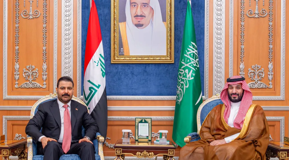 شاهزاده محمد بن سلمان، ولیعهد پادشاهی عربی سعودی، روز چهارشنبه در ریاض با علی الزیدی، نخست‌وزیر عراق، دیدار کرد (واس)
