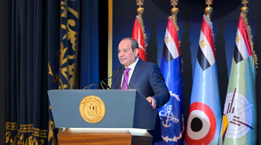 الرئيس المصري عبد الفتاح السيسي خلال ندوة تثقيفية الأربعاء في ذكرى انتصارات أكتوبر (الرئاسة المصرية)