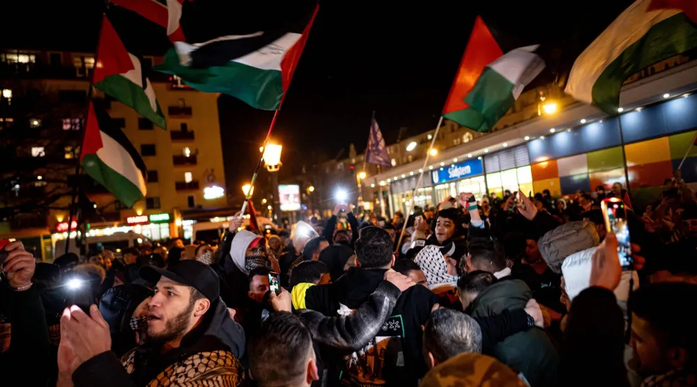 جانب من مظاهرات مؤيدة لفلسطين في برلين (د.ب.أ)
