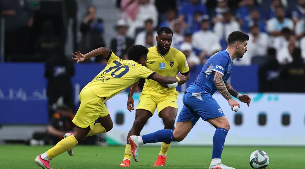 من مباراة الهلال والحزم الأخيرة بالدوري السعودي (تصوير: سعد العنزي)