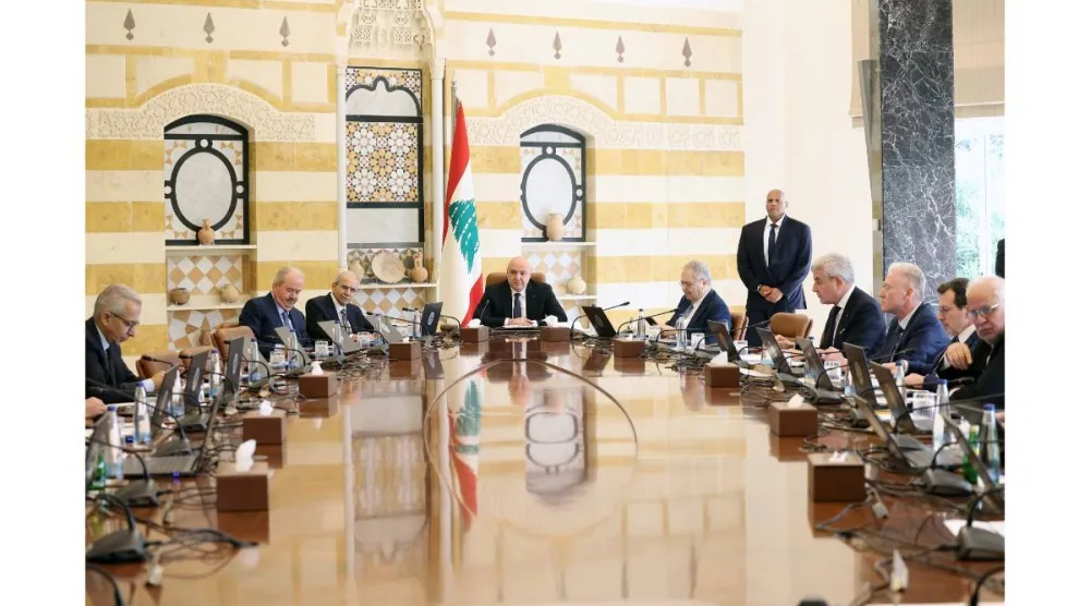 الرئيس جوزيف عون مترئساً جلسة الحكومة (رئاسة الجمهورية)


