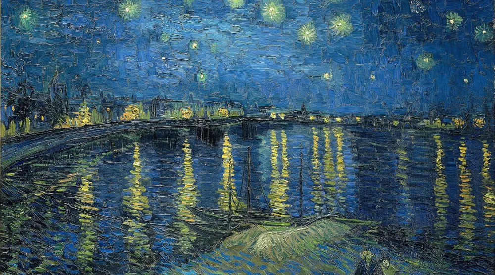 لوحة الفنان الهولندي فينسنت فان غوخ «ليلة مرصعة بالنجوم» (The Starry Night) (ويكيبيديا)