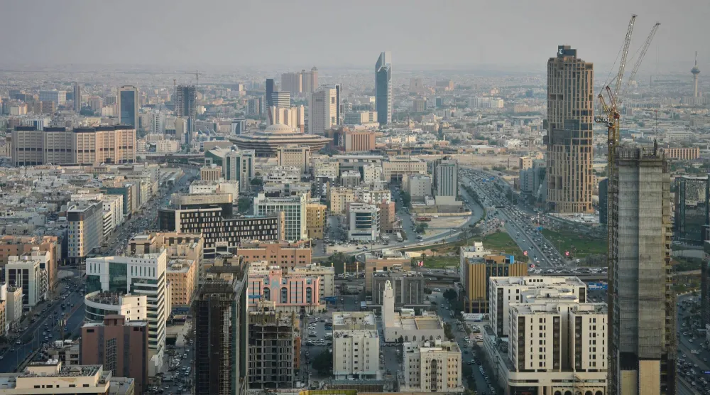 Buildings and construction sites fill the skyline, in Riyadh, Saudi Arabia, Wednesday, Oct. 14, 2026. (AP)
