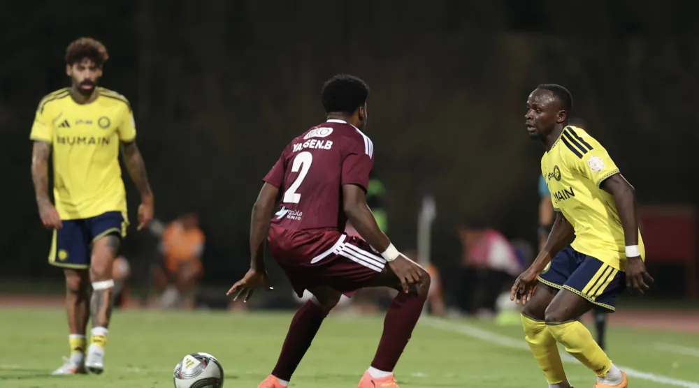 من مباراة «الفيصلي» و«النصر» ضمن «الدوري السعودي» (تصوير: عبد العزيز النومان)