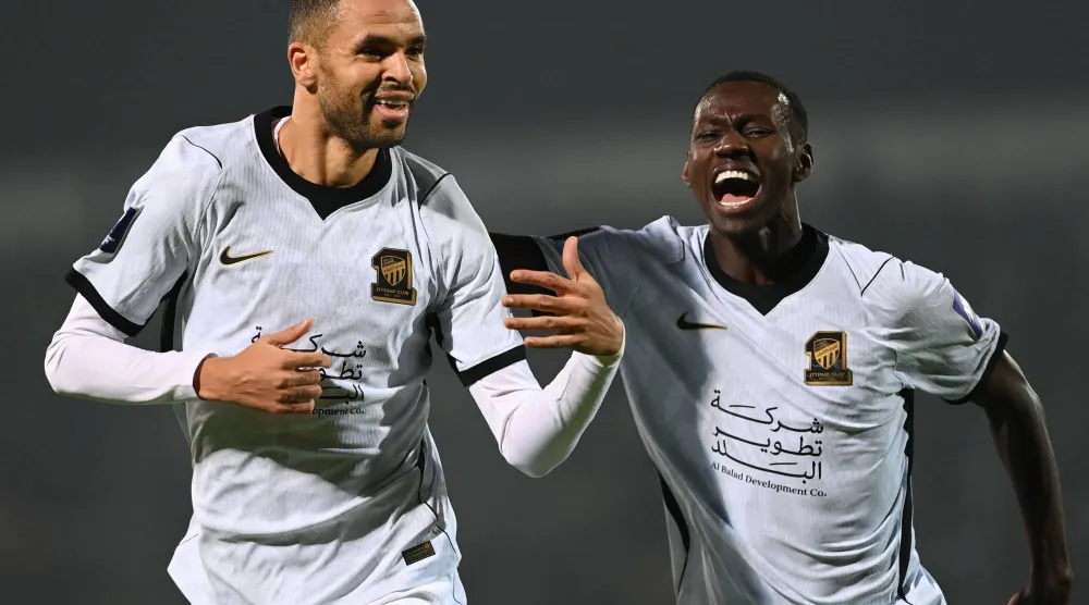 النصيري محتفلاً بالهدف القاتل (تصوير: علي خمج)