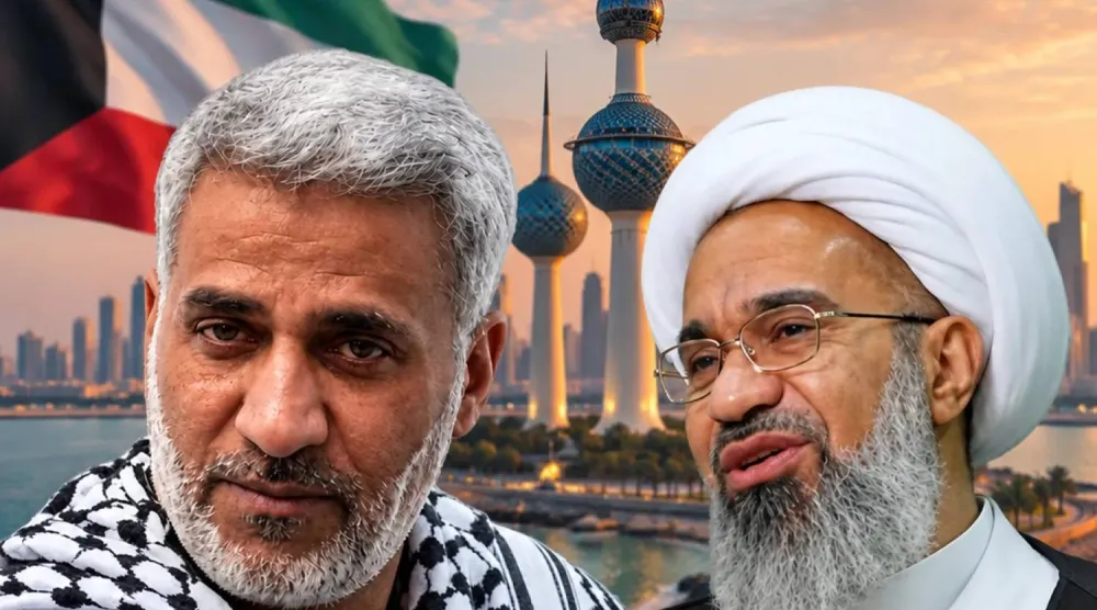 Sheikh Hussein Abdullah Al-Matouq and Hassan Abdulhadi Hajieh. (Asharq Al-Awsat)