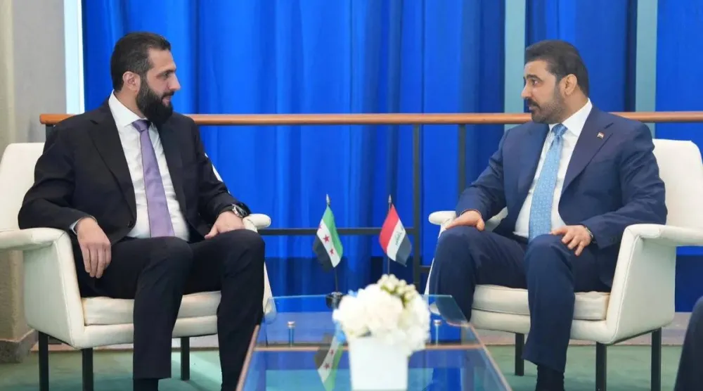 رئيس الوزراء العراقي علي الزيدي يلتقي الرئيس السوري أحمد الشرع في مدينة نيويورك بالولايات المتحدة 22 سبتمبر 2026 (أرشيفية - رويترز)