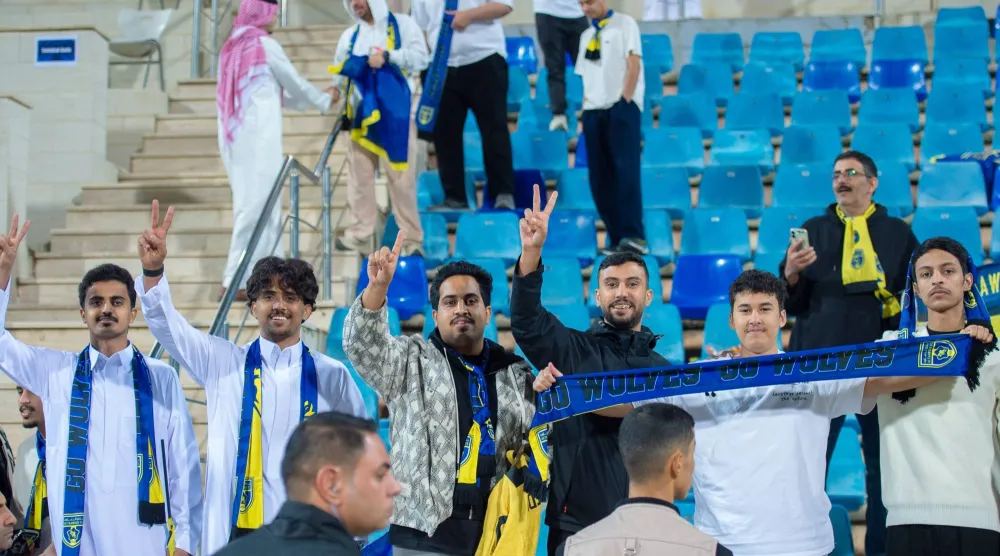 جماهير تعاونية حضرت لمساندة فريقها في المباراة (نادي التعاون)