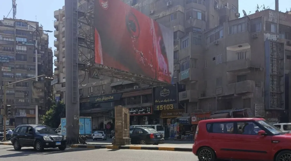 لوحة إعلانية بأحد الطرق العامة في محافظة الجيزة (الجهاز القومي لتنظيم الإعلانات)