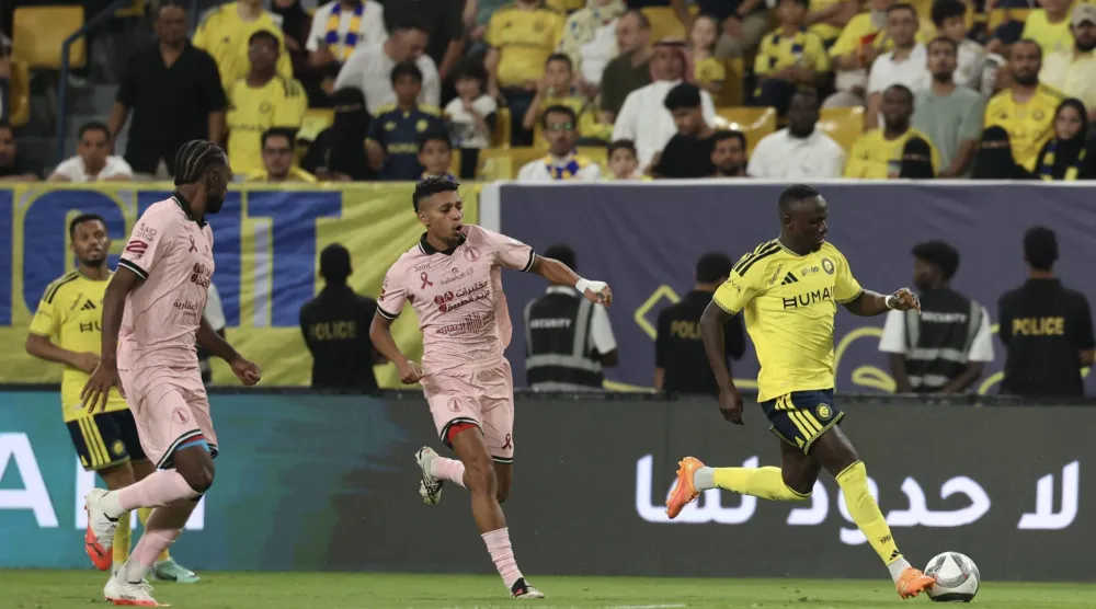 من مباراة النصر والدرعية ضمن الدوري السعودي (تصوير: عبدالعزيز النومان)