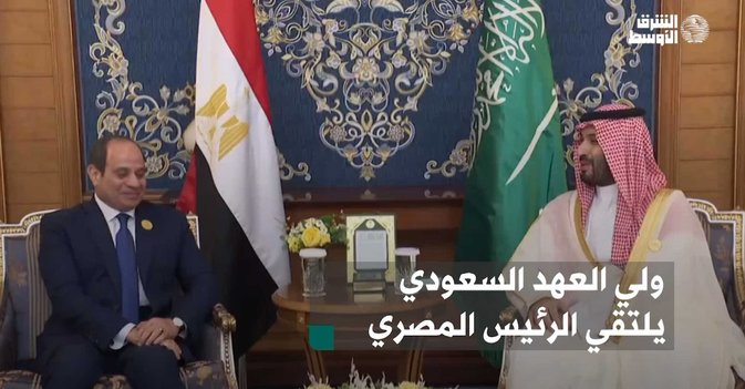 ولي العهد السعودي يلتقي الرئيس المصري