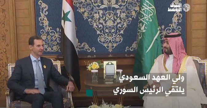 ولي العهد السعودي يلتقي الرئيس السوري