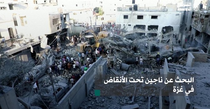 البحث عن ناجين تحت الأنقاض في غزة
