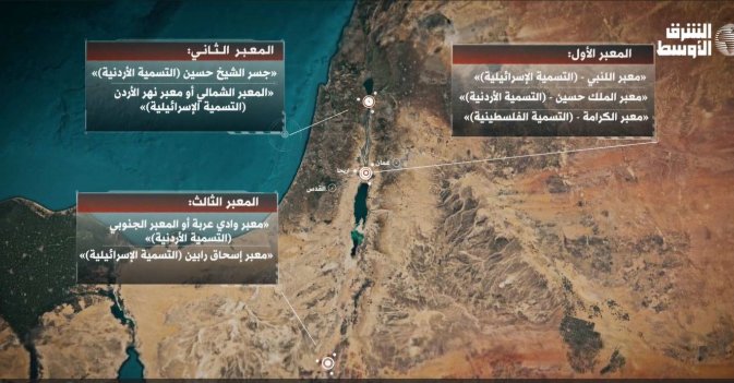 المعابر الثلاثة بين الأردن وإسرائيل