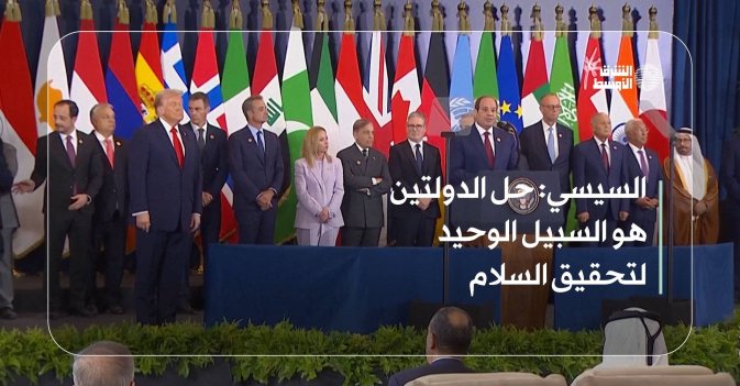 السيسي: حل الدولتين هو السبيل الوحيد لتحقيق السلام