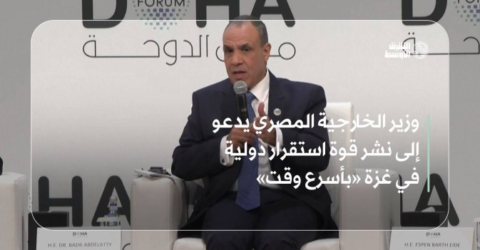 وزير الخارجية المصري يدعو إلى نشر قوة استقرار دولية في غزة «بأسرع وقت»