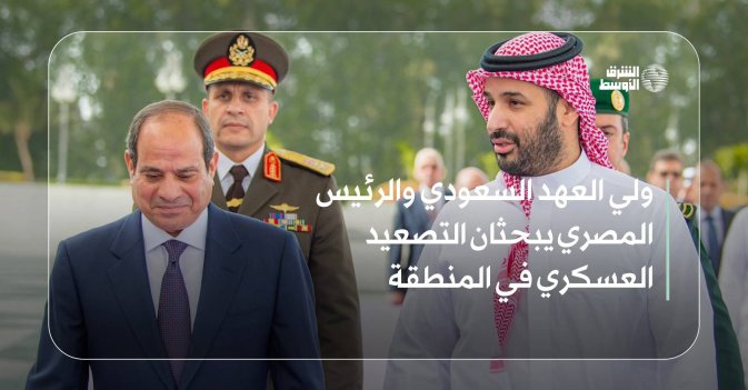 ولي العهد السعودي والرئيس المصري يبحثان التصعيد العسكري في المنطقة