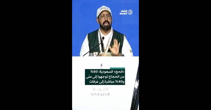 «الحج» السعودية: 60% من الحجاج توجهوا إلى منى و40% مباشرة إلى عرفات