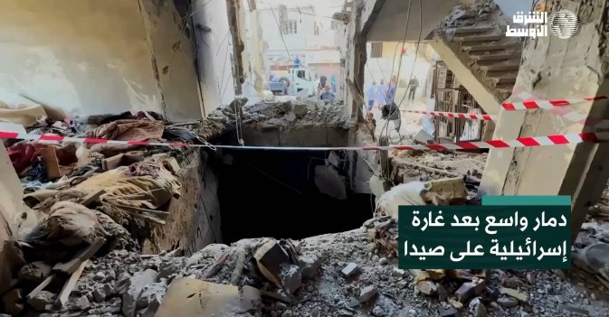 دمار واسع بعد غارة إسرائيلية على صيدا