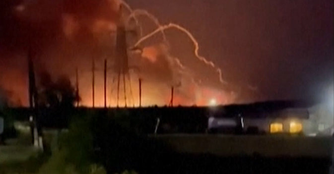 انفجار مستودع ذخيرة روسي بالقرب من الحدود الأوكرانية