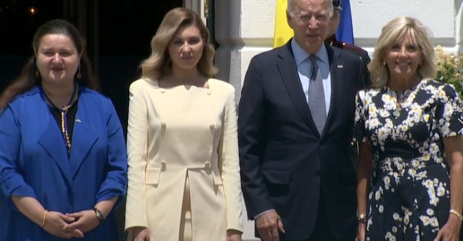 جو وجيل بايدن يستقبلان السيدة الأوكرانية الأولى في البيت الأبيض