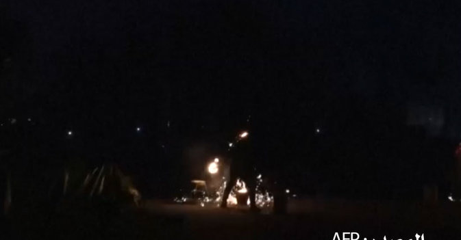 عرض بالحديد المنصهر في مهرجان الفوانيس