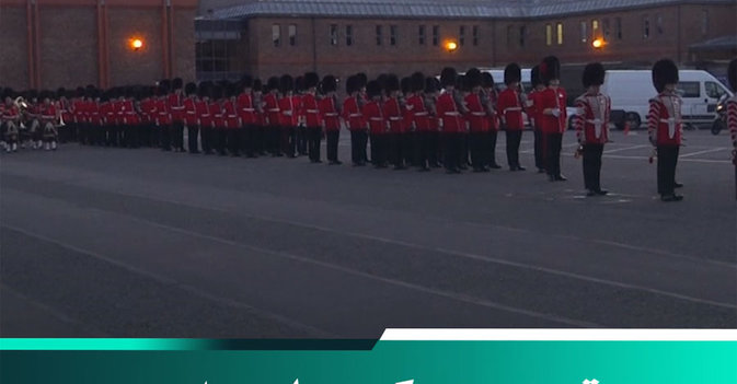 تدريب عسكري على مراسم دفن الملكة إليزابيث في ويندسور