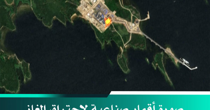 صورة أقمار صناعية لاحتراق الغاز في محطة توليد الكهرباء