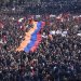 Hankendi'deki Rönesans Meydanı'nda binlerce kişi toplandı (AFP) 


