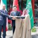 وزراء خارجية السعودية والصين وإيران في بكين أمس (إ.ب.أ)
