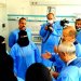 مجموعة أطباء وعاملين صحيين في «مستشفى 48 الطبي» الخاضع للجماعة الحوثية بصنعاء (فيسبوك)