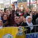 كرديات خلال مظاهرة في إسطنبول للمطالبة بالإفراج عن أوجلان (موقع حزب الديمقراطية والمساواة للشعوب)