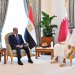 أمير قطر تميم بن حمد آل ثاني يستقبل الرئيس المصري عبد الفتاح السيسي في الديوان الأميري بالعاصمة الدوحة (الرئاسة المصرية)