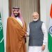 صورة تجمع ولي العهد السعودي الأمير محمد بن سلمان ورئيس الوزراء الهندي ناريندرا مودي في عام 2019 (واس)
