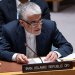ممثل إيران في الأمم المتحدة أمير سعيد إيرواني يتحدث  خلال اجتماع لمجلس الأمن في أعقاب الهجوم الأميركي على المواقع النووية الإيرانية (رويترز)