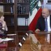 الرئيس اللبناني جوزيف عون مستقبلاً الوفد الأميركي (أ.ب)