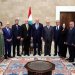 الرئيس اللبناني مستقبلاً وفد نقابة المحررين (رئاسة الجمهورية)