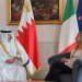 رئيسة الوزراء الإيطالية تستقبل الملك حمد بن عيسى آل خليفة في روما العام الماضي (بنا)