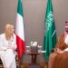 ولي العهد السعودي خلال لقائه رئيسة الوزراء الإيطالية في العاصمة البحرينية المنامة الأربعاء (واس)