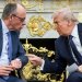 الرئيس الأميركي دونالد ترمب مستضيفاً المستشار الألماني فريدريش ميرتس في البيت الأبيض مطلع مارس الماضي (رويترز)