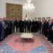 الرئيس عون مستقبلاً وفد بلديات «مرجعيون والقليعة وبرج الملوك وإبل السقي ودير ميماس وكوكبا في الجنوب» وضم رؤساء البلديات والمخاتير وعدداً من الكهنة والمشايخ (الرئاسة اللبنانية)